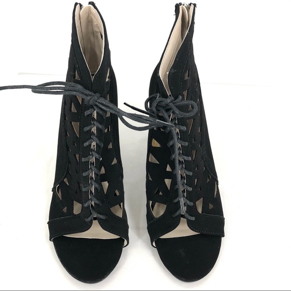 NWOT Vision Walk by Avon Black Lace Up Heels - Picture 3 of 12